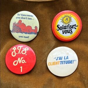 Vintage Button Pin Set - Multicolor